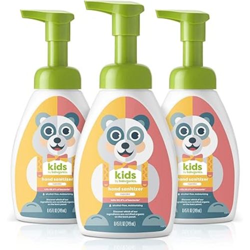 Babyganics Kids Foaming Pump Hand Sanitizer, Alcohol Free, Cupcake, Kills 99.9% of Common Bacteria, Moisturizing, 8.45 Fl Oz (Pack of 3)