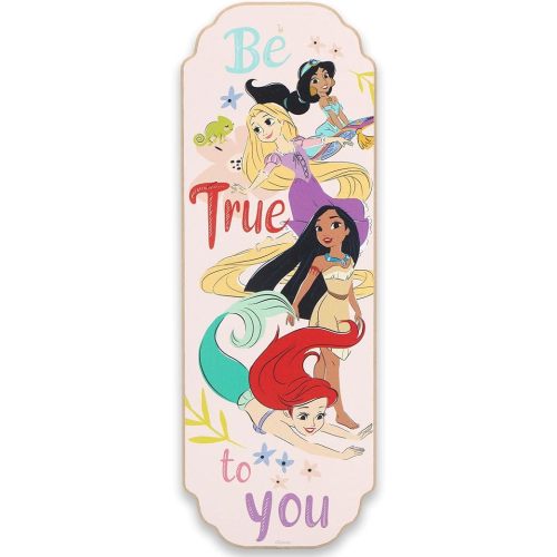 Open Road Brands Disney Princess Be True To You Wood Wall Art - Princess Wall Decor Featuring Jasmine, Rapunzel, Pocahontas, Ariel