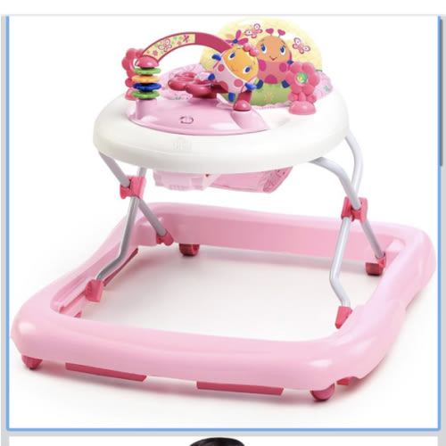 Bright Starts JuneBerry Walk-A-Bout Baby Walker and Entertainer, with Easy Fold Frame for Storage, Ages 6 Months +