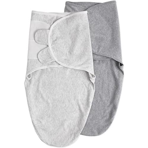 Soarwg Kids Baby Swaddle, Organic Baby Swaddles 0-3 Months, Swaddle Blanket, Swaddle Sack, Adjustable Newborn Infant Swaddle for Boy, Standard 100 by Oeko-TEX, Gray 2 Pack Small