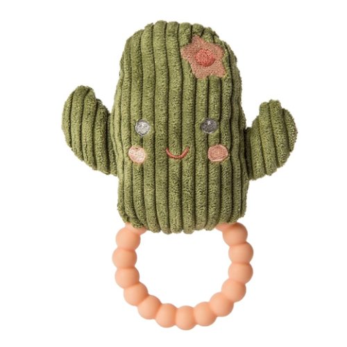 Mary Meyer Sweet Soothie Soft Baby Rattle with Teether Ring, 6-Inches, Cactus
