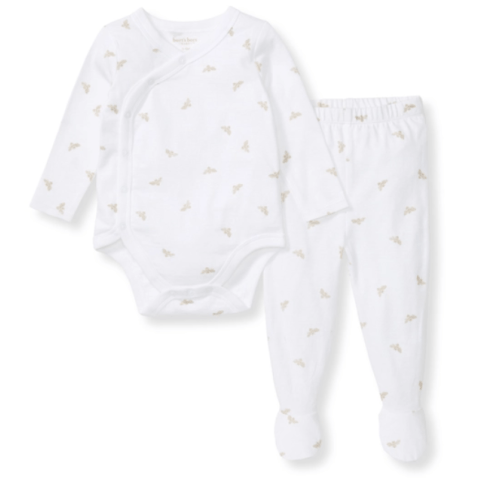 Micro Golden Bee Bodysuit Set - Fossil