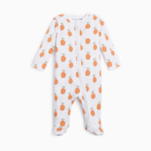 Tiny Kind Organic Cotton Printed 2-Way Zip Footie - Peachy, 3-6 M