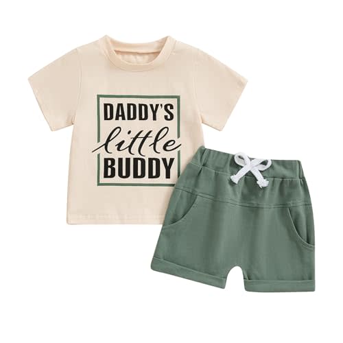 FOCUSNORM Toddler Baby Boy Summer Clothes Mamas Boy Embroidery T-shirt Top Elastic Waist Short Set Newborn Infant Boy Outfits