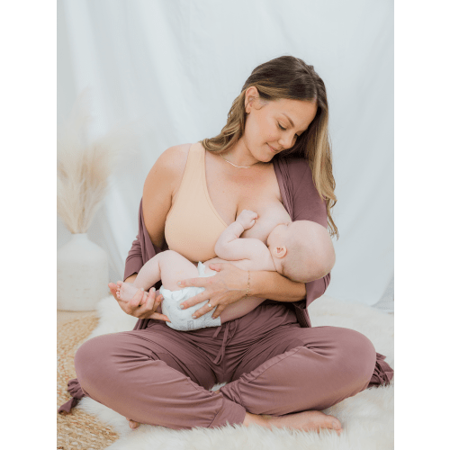 French Terry Racerback Nursing & Sleep Bra | Deep Burgundy - Kindred Bravely