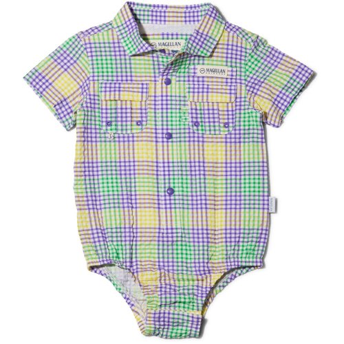 Magellan Outdoors Infant Boys' Mardi Gras Gingham Seersucker Onesie