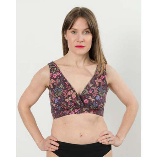 Cross-Front Pull-Over Nursing & Maternity Bralette - Flower Child