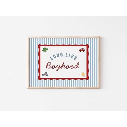 Long Live Boyhood Print ∙ Colorful Colour Pop Scandi Boy Room Art Unframed 21
