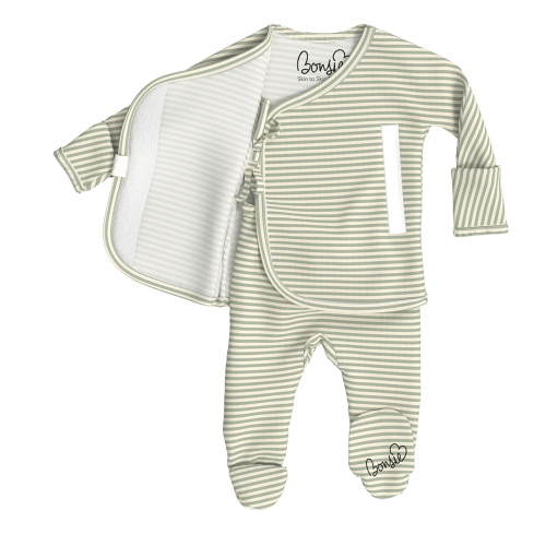 Footie - Mint Twist – Bonsie Skin to Skin Babywear
