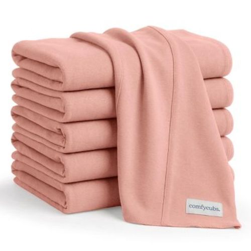 Comfy Cubs Baby Burp Cloths Set Pack of 6 - Large, 6-Layer, Ultra Absorbent Soft 100% Cotton for Infants - Bold Blush