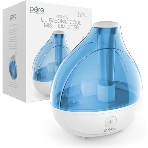 Pure Enrichment MistAire Ultrasonic Cool Mist Humidifier - Quiet Air Humidifier for Bedroom, Nursery, Office, & Indoor Plants - Lasts Up To 25 Hours