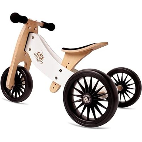 Kinderfeets New, Kids Tiny Tot Plus Balance Bike, Adjustable Seat, Puncture Proof Tires, Pedal-Free Training Bicycle for Children and Toddlers Ages 18 Months and up (White)
