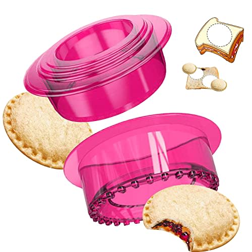 Sandwich Cutters Sealers Set Uncrustables Sandwich Cookie Bread Pancake Maker Perfect for Kids Lunchbox and Bento Box (Purple)