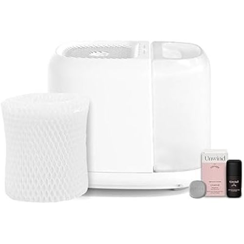 Canopy Large Room Humidifier, White, Large Room Humidifier, Large Living Space, 36HR Run Time, 5.5L Tank - Includes Canopy Humidifier Plus, Diffusion Well, Unwind Aroma, Filter, Power Cord & Adapter