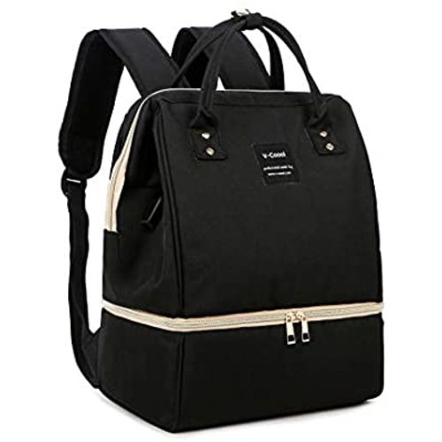 Breast Pump Bag with Cooler Double-layer Fresh-Keeping Bag Double Layer for Mother Outdoor Working Backpack Spectra with USB Charging Port(Black)