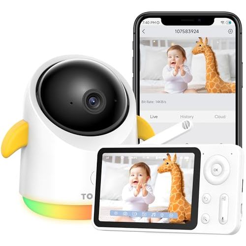 Baby Monitor with Camera and Audio WiFi/No WiFi: Baby Monitor WiFi Smartphone APP Control NightVision 4.3' Screen Smart Video Baby Monitor with Remote PTZ 2-Way Talk Motion & Cry Alert(Only 2.4G WiFi)