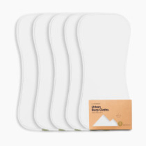 KeaBabies Urban Burp Cloths (5 Pack) - Soft White