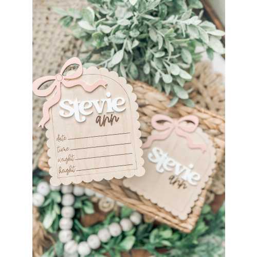 Bow, Birth Stats , Baby Name Announcement, Birth Announcement, Name Sign, Baby Name Sign, Baby Girl, New Baby, Hospital