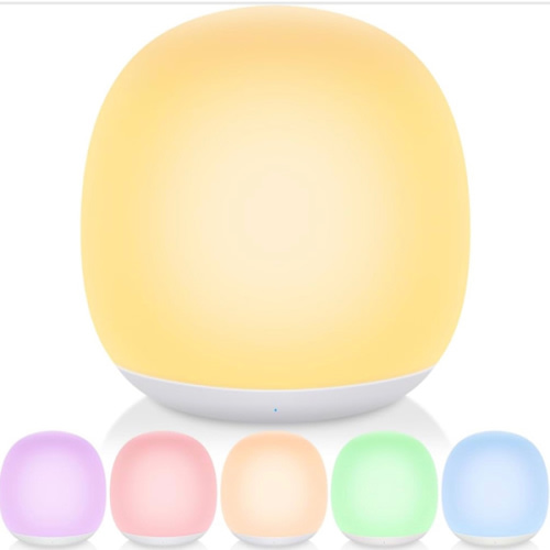 Night Light for Kids, Baby Egg Night Light with 7 Colors Changing Mode & Stepless Dimming, Soft Silicone Touch Nursery Night Lamp BPA Free, 1 Hour Timer, Rechargeable for Breastfeeding