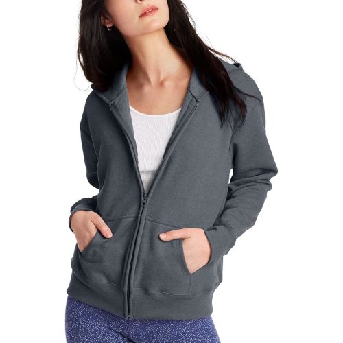 Hanes Women's Hoodie, Ecosmart Fleece Full-zip Hoodie, Zip-up Hooded Sweatshirt