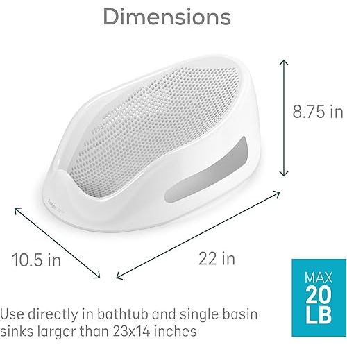 Angelcare Baby Bath Support (Gray) | Ideal for Babies Less Than 6 Months Old