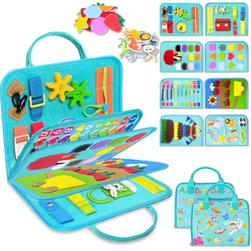 Exorany Busy Board Montessori Toys for Toddler Boy Girl Gifts Busy Book | Airplane Car Travel Toy, Learning Educational Toys, Activity Book, Toddler Activities, Sensory Toys, Fine Motor Skills