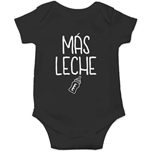 AW Fashions Mas Leche Baby Bodysuit Funny Romper Clothing Boys Girls Outfit Cute Adorable Newborn Romper
