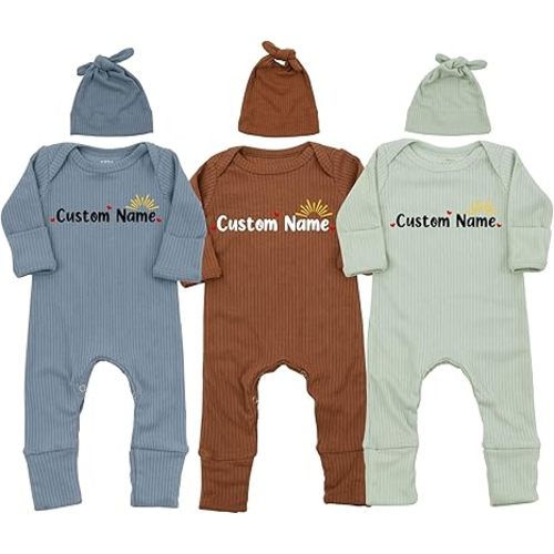 Custom Name Baby Bodysuit Boys Girls Coming Home Outfit Personalized Romper Baby Shower Neutral Gender Clothes