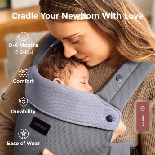 Newborn Baby Carrier with Sunshield, 0-6M (7-25 lbs) | Momcozy