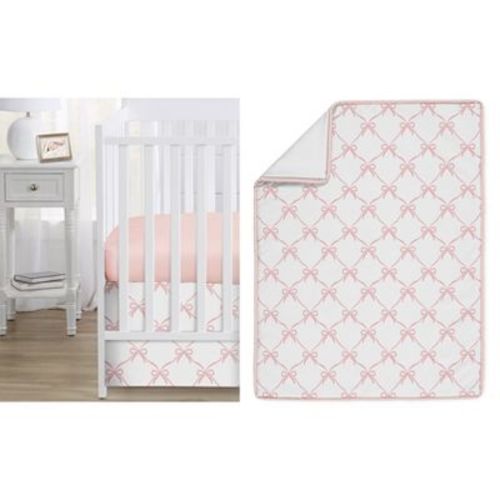 Sweet Jojo Designs Girl Baby Crib Bedding Set - Ballerina and Ballet Bows Pink and White 3pc