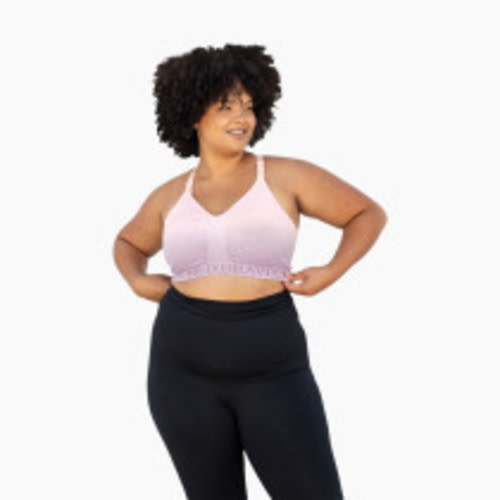 Kindred Bravely Sublime Hands-Free Pumping & Nursing Sports Bra - Ombre Purple, Large Busty