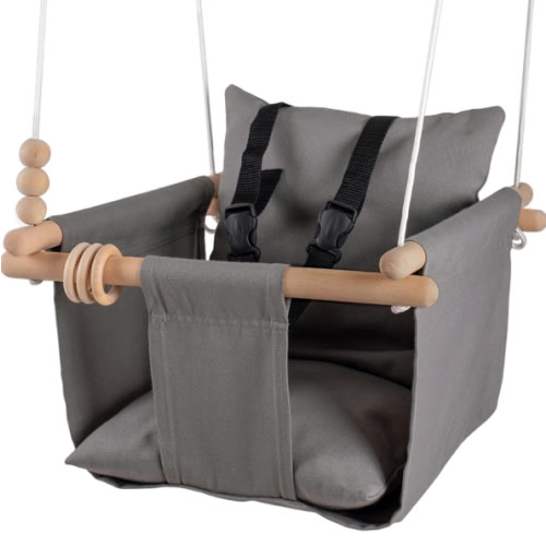 Indoor Outdoor Baby Swing with 3-Point Harness and Hardware for Ceiling, Porch, Doorway, Canvas Baby Swing Outdoor Toddler Swing Seat Green