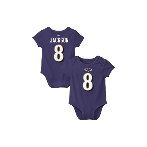 Newborn & Infant Nike Lamar Jackson Purple Baltimore Ravens Player Name & Number Bodysuit, 3-6M
