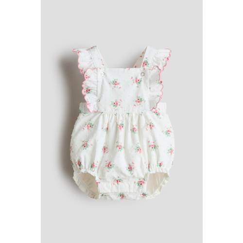 RUFFLE-TRIMMED COTTON ROMPER SUIT