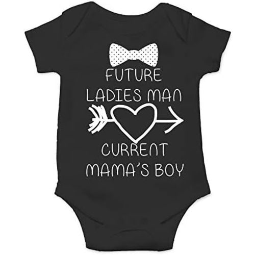 Future Ladies Man Current Mama's Boy Bodysuit Funny Infant Outfit Comfy Baby Boy Clothes