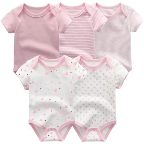 Fashion Unisex baby Boy Girl Bodysuits 5-Pack Casual Cotton Soft Infants Outfit New born Clothes
