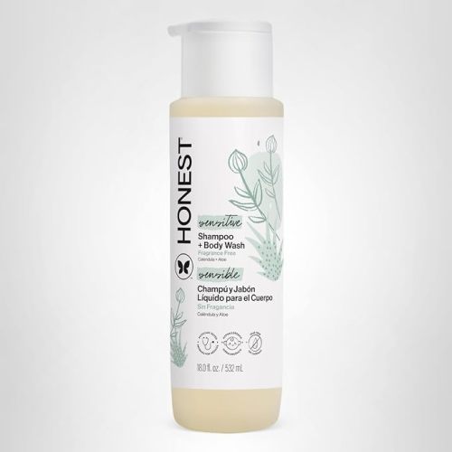 The Honest Company 2-in-1 Baby Shampoo & Body Wash, Fragrance-Free, Tear-Free, Hypoallergenic, Naturally Derived, Sensitive Skin, 10 fl oz