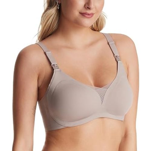 Momcozy Nursing Bras for Breastfeeding, Comfort Maternity Bra Buttery Soft Seamless Sleep Pregnancy Bra