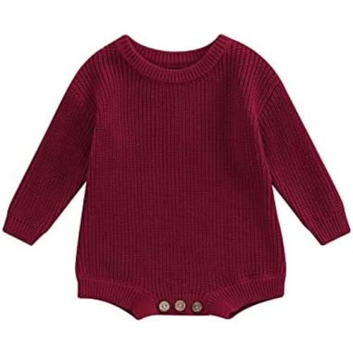 FYBITBO Baby Girl Boy Sweater Knit Oversized Pullover Sweatshirt Romper Onesie Warm Fall Winter Clothes Outfit Newborn
