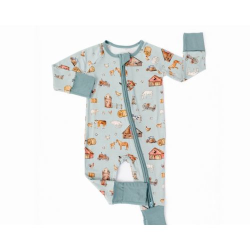 VINTAGE FARM Bamboo Baby Pajamas, Cows Horses Chickens Baby Bamboo Baby Sleepers, Farm Zippered Baby Pajamas, Tractor Baby Pajamas - Etsy