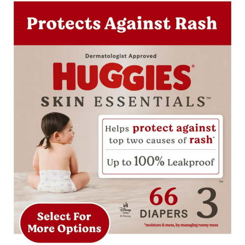 Huggies Skin Essentials Baby Diapers, Size 3 (16-28 lbs), 66 Ct (Select for More Options)