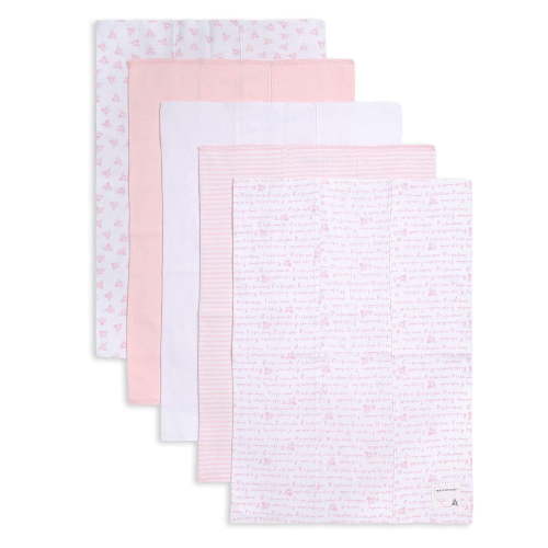 Burt's Bees Baby - 100% Organic Cotton, Extra Absorbent Unisex Baby Burp Cloths, 5-Pack