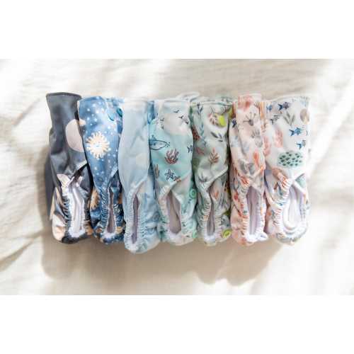 Newborn AIO Cloth Diapers {Set of 7) newborn bamboo cloth diaper for newborns all in one cloth diaper gift for baby shower new mom gift
