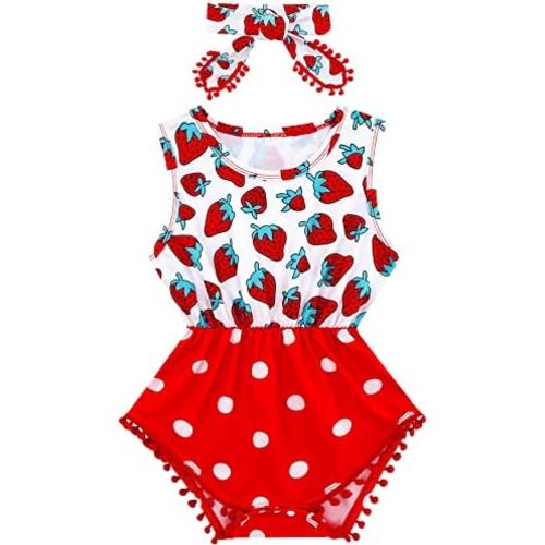 Ahegao 0-24 Months Baby Floral Romper Toddlers Outfits Infant Playsuits + Headband Jumpsuit