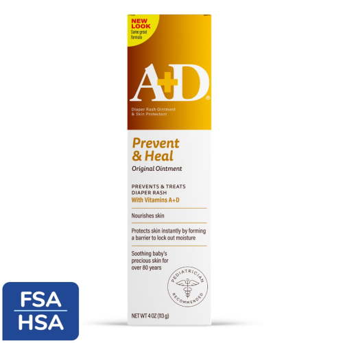 A+D Original Diaper Rash Ointment with Vitamins A and D, 4 oz Tube HSA/FSA Eligible