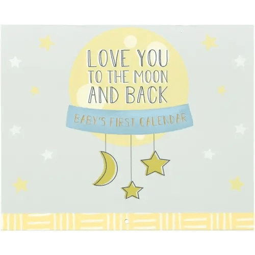 C.R Gibson BA3-23934 Love You to The Moon and Back Gender Neutral Baby's First Year Calendar, 11" W x 9'' H