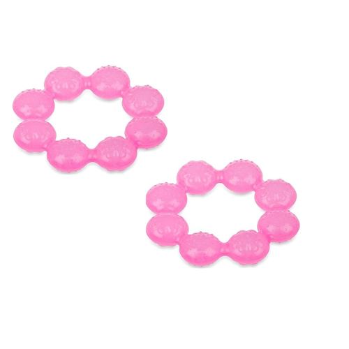 Nuby IcyBite Soother Ring Teether, 2 Count (Pink)