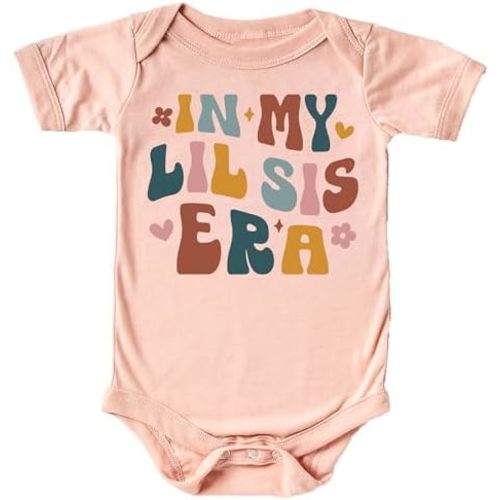 Olive Loves Apple In My Little Sister Era Bodysuit for Baby Girls Matching Little Sister Era Bodysuit
