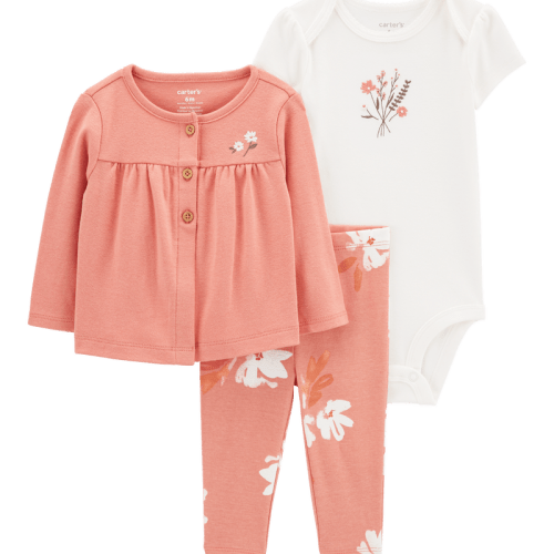Pink/White Baby 3-Piece Little Cardigan Set | Carter’s Oshkosh Canada