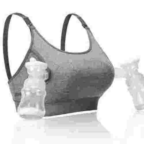 Momcozy Maternity Nursing Bra, Hands Free Pumping Bra, Maternity Breastfeeding Bras Suitable for Breastfeeding-Pumps, Gray XX-Large